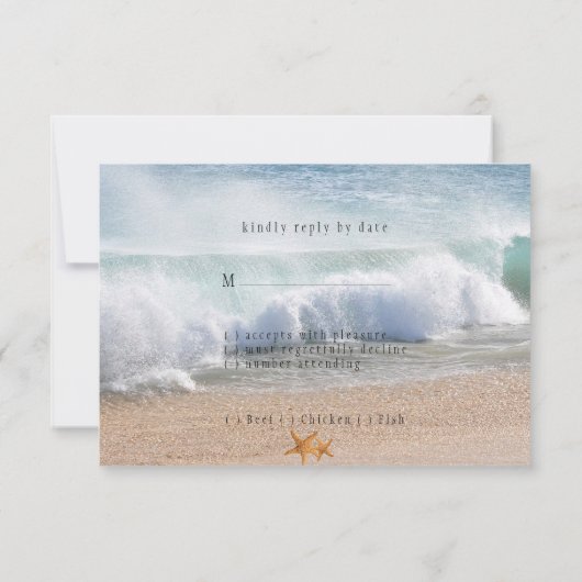 Mooie strand zomer tropisch huwelijk   RSVP kaartje (Achterkant)