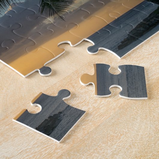 Mooie strand zonnepalm Trees Clouds Legpuzzel (Zijkant)