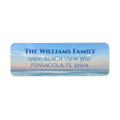 Mooie Strand Zonsondergang Fotografie Retouradres Etiket (Voorkant)