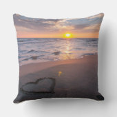 Mooie strand zonsondergang hart werpkussen kussen (Achterkant)