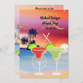 Mooie strand zonsondergang margarita liefde bruilo kaart (Voorkant / Achterkant)