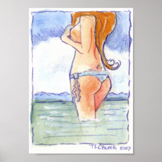 Mooie strandbodem poster