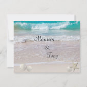 Mooie strandbruiloft uitnodiging (Achterkant)