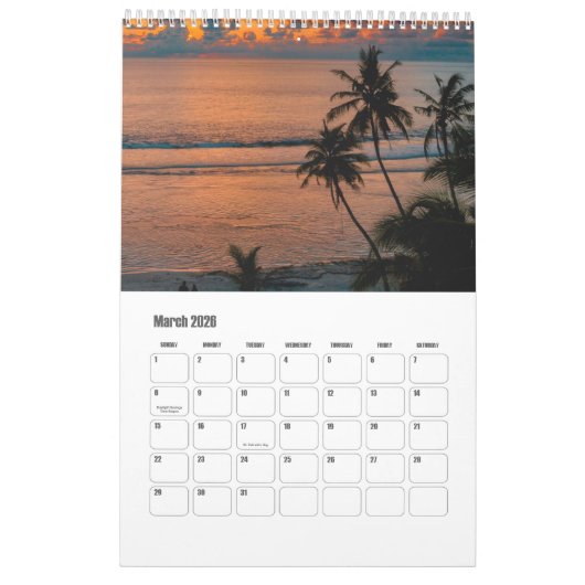 Mooie stranden van Mauritius en de Seychellen Kalender (Mar 2026)