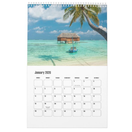 Mooie stranden van Mauritius en de Seychellen Kalender (Jan 2026)