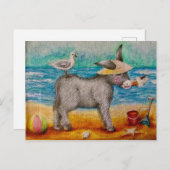 Mooie strandezel briefkaart (Voorkant / Achterkant)