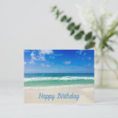 Mooie strandfoto op maat oceaan gelukkige verjaard briefkaart (Staand voorkant)