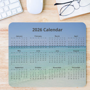 Mooie strandfotografie 2026 kalender muismat