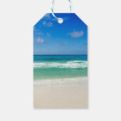 Mooie strandfotografie Oceaangolven Trouwdag Cadeaulabel (Achterkant)