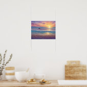 Mooie strandgolven en kustkunst poster (Keuken)