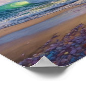 Mooie strandgolven en kustkunst poster (Hoek)
