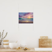 Mooie strandgolven en kustkunst poster (Keuken)