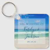 Mooie Strandgolven Fotografie Custom Wedding Sleutelhanger (Voorkant)