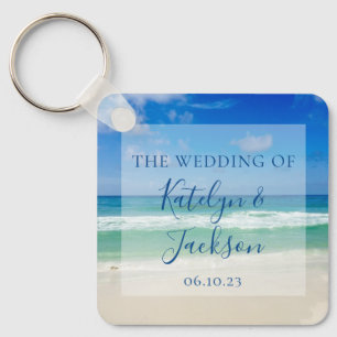 Mooie Strandgolven Fotografie Custom Wedding Sleutelhanger
