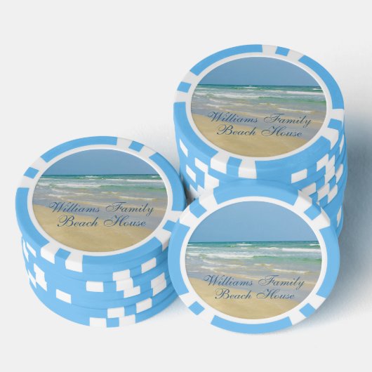 Mooie strandhuis aangepaste kustfeestje poker chips (Opstapeling)