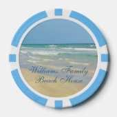 Mooie strandhuis aangepaste kustfeestje poker chips (Voorkant)