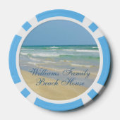 Mooie strandhuis aangepaste kustfeestje poker chips (Achterkant)