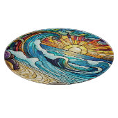 Mooie strandscène gebrandschilderde glaskunst snijplank (Hoek)