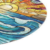 Mooie strandscène gebrandschilderde glaskunst snijplank (Hoek)