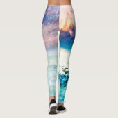 Mooie strandscène yoga leggings (Achterkant)