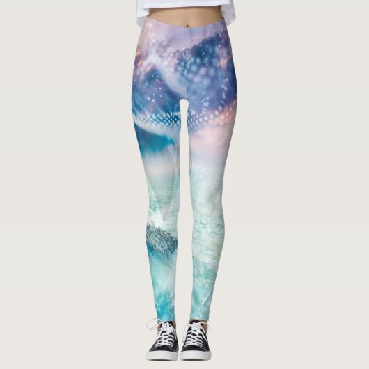 Mooie strandscène yoga leggings (Voorkant)