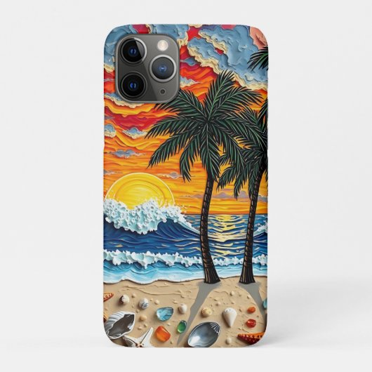 Mooie strandtafereel met palmbomen   Case-Mate iPhone case (Achterkant)