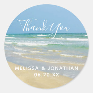 Mooie strandwieg voor de kust Dank je Ronde Sticker