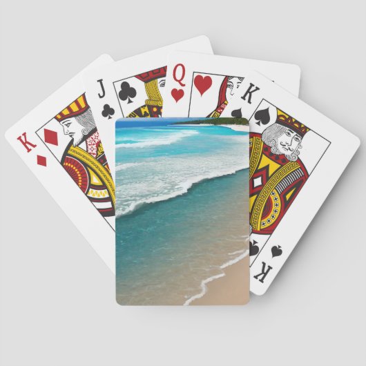 Mooie strandzicht pokerkaarten (Achterkant)