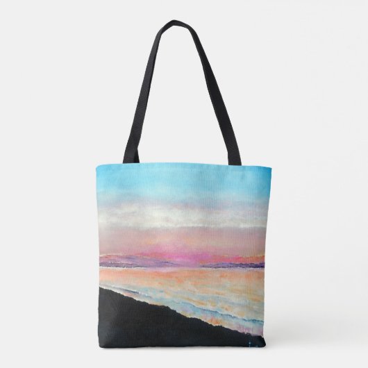 Mooie strandzonsondergang in pastels | CANVAS TAS (Achterkant)