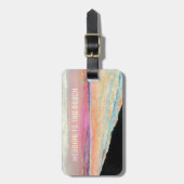 Mooie strandzonsondergang in zachte pastels bagagelabel (Voorkant verticaal)