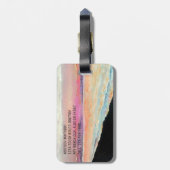 Mooie strandzonsondergang in zachte pastels bagagelabel (Achterkant verticaal)