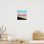 Mooie strandzonsondergang in zachte pastels poster (Keuken)