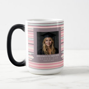 Mooie streeppatroon vrouw afstudeercadeau magische mok