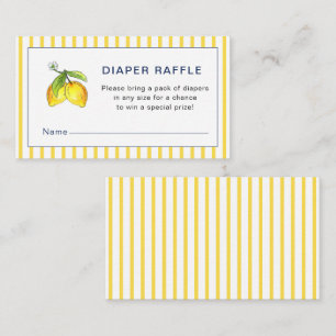 Mooie strepen Citroen Baby shower luier raffle Informatiekaartje