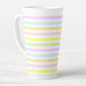 Mooie strepen in pastelkleuren latte mok (Linkerhoek)