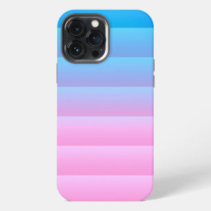 Mooie Strepen Kleur Gradiënt Cyaan Blauw Naar Roze iPhone 13 Pro Max Hoesje