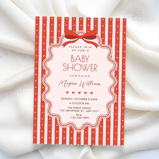 Mooie strik baby shower kaart