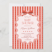 Mooie strik baby shower kaart (Voorkant)