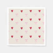 Mooie strik en hartjes servetten (Voorkant)