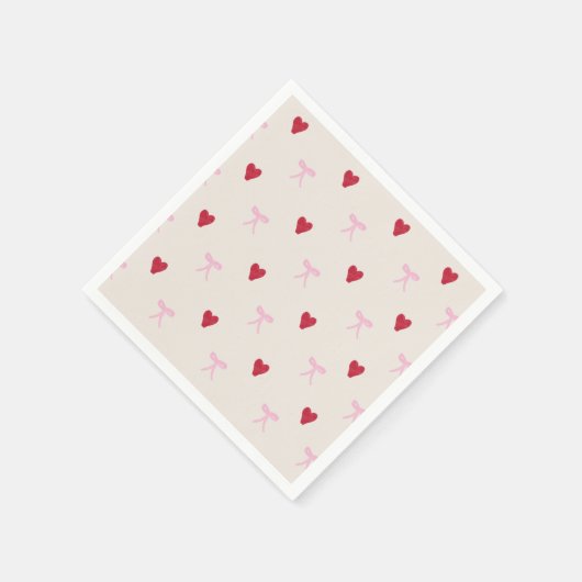 Mooie strik en hartjes servetten (Hoek)