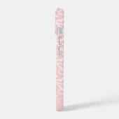 Mooie strik met eigen naam roze iPhone 15 case (Linkerkant)