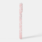 Mooie strik met eigen naam roze iPhone 15 case (Rechterkant)