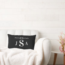 Mooie strik rand aangepaste monogram kussen