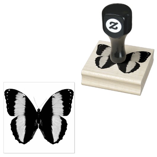 Mooie Stripe Butterfly Rubber Stamp Rubberstempel (Gestempeld)