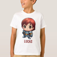 Mooie stripfiguur ridder personage T-shirt