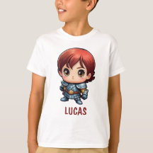 Mooie stripfiguur ridder personage T-shirt