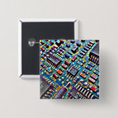 Mooie stroomkabel vierkante button 5,1 cm (Voorkant /achterkant)