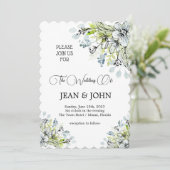 Mooie subtiele bloemen bruiloft kaart (Staand voorkant)