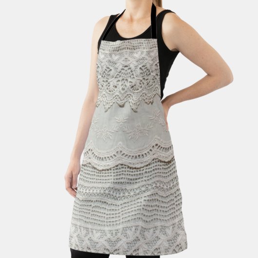 Mooie, subtiele, witte textielvlies dicht bij elka schort (Insitu)