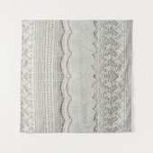 Mooie, subtiele, witte textielvlies dicht bij elka wandkleed (Voorkant (horizontaal))